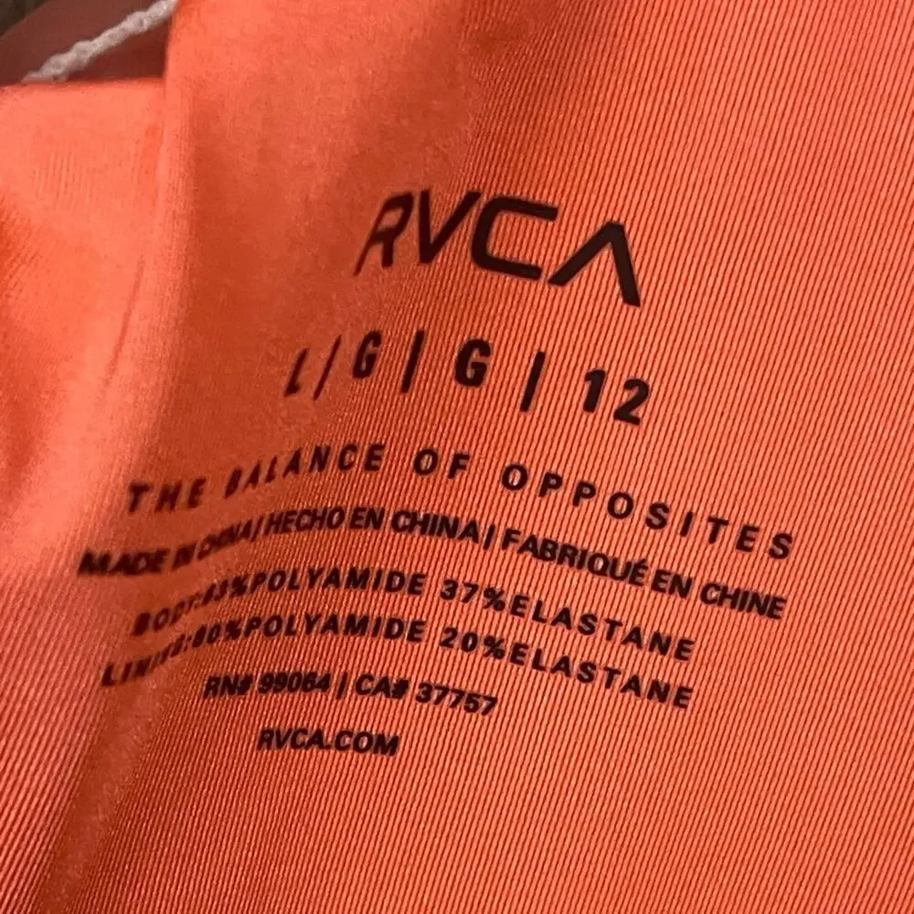 RVCA La Jolla Bikini Top in‎ Coral Size Large NWT